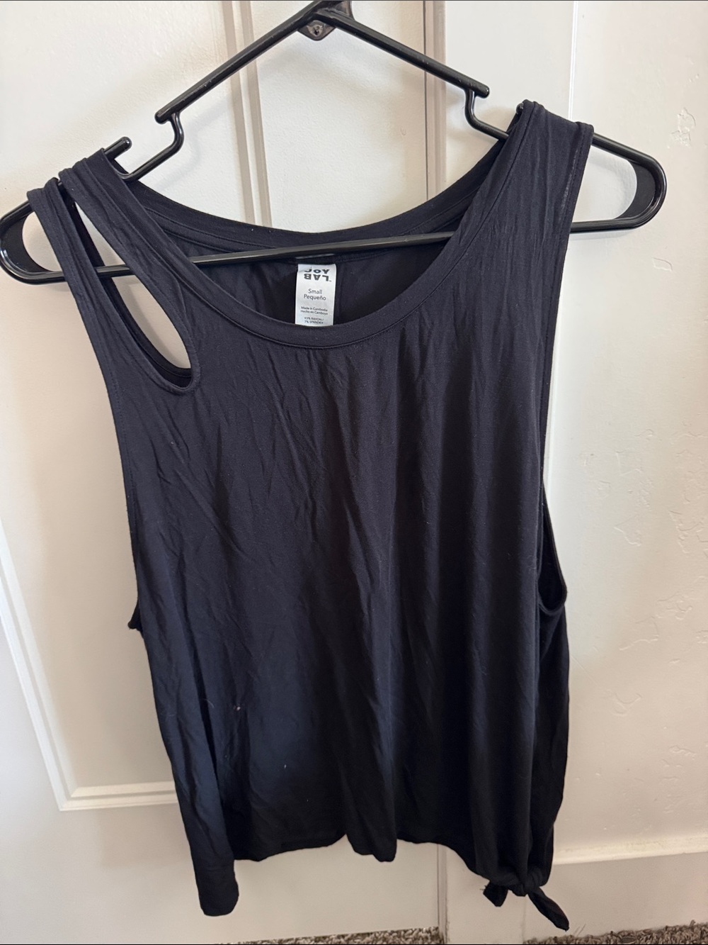 JoyLab Black Side-Knot Tank Top